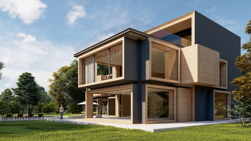 Contemporary House Wood Concrete